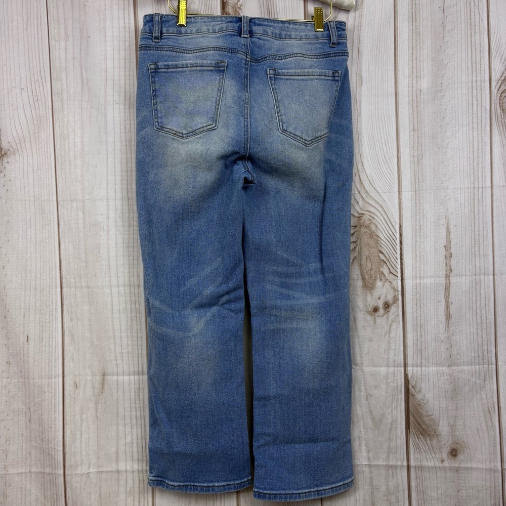 BBJ Los Angeles Straight Leg Cropped Jeans Boyfriend Mom Baggy Pants Blue 11/30 - Picture 2 of 13